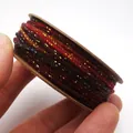1,2mm unelastischer handgedrehter Baumwollfaden mit Goldakzenten und Segmentfärbung für Handwerk - Größe 4 Ca. 1,2MM 18M / Dunkelrot Braun Schwarz Farbverlauf (C46)