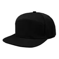 Professional black quick-dry baseball cap with laser-cut perforations and flat brim style - M / Black