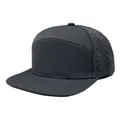 Dark gray quick-dry baseball cap with laser perforated side panels and flat brim - M / Dark Gray