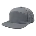 Professional grey quick-dry flat brim baseball cap with laser-cut ventilation holes - M / Light Gray