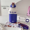 Gourde isotherme en acier inoxydable pour enfants, ours de dessin animé, bleu nébuleuse, 500 ml - 500ml / Bleu