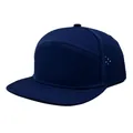 Deep navy blue quick-dry flat-brim baseball cap with laser-perforated mesh back - M / Dark Blue
