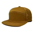Mustard brown laser-cut perforated quick-dry baseball cap with stylish flat brim - M / Brass Color