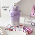 Bouteille isotherme en acier dégradé violet avec couvercle lapin 3D mignon pour enfant - 500ml / Violet