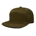 Olive green quick-dry baseball cap featuring laser-cut breathable mesh and flat brim - M / Coffee