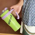 Isolierter 1100ml Edelstahlbecher in Grün und Lila mit praktischem Griff für Kaltgetränke - Einfarbig (CY069) / 1100ML / Grün