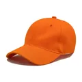 Minimalist plain orange cotton baseball cap featuring a breathable soft top design - One Size / Orange