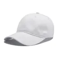 Classic pure white cotton baseball cap with soft top and adjustable strap - One Size / White