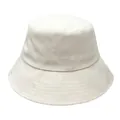 High-quality plain beige cotton bucket hat for women with wide brim UV protection - 60-62cm / Beige