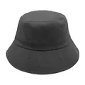 Premium dark grey pure cotton bucket hat with wide brim for summer UV protection - 60-62cm / Gray