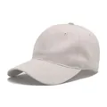 Casual breathable light grey soft top cotton baseball cap featuring a curved brim design - One Size / Light Khaki