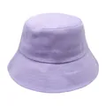 Premium light purple cotton bucket hat for women, UV protection sun shading headwear - 60-62cm / Purple