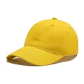Classic bright yellow pure cotton blank baseball cap with adjustable soft top - One Size / Yellow