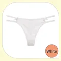 Tanga sexy en dentelle blanche avec motif floral ajouré et nœuds - XS / Bas / Blanc