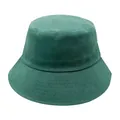 Classic deep green cotton bucket hat with wide brim for summer UV and sun protection. - 60-62cm / Dark Green