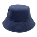 Navy blue pure cotton bucket hat with wide brim for sun protection and UV resistance - 60-62cm / Navy Blue