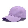 Light purple solid color soft top pure cotton baseball cap for casual daily outdoor wear - One Size / Lavender