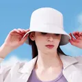 Classic white washed cotton bucket hat for outdoor sun protection and versatile style - One Size (58cm) / White