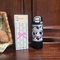 Χαριτωμένο μπουκάλι νερού 500ml από ανοξείδωτο ατσάλι με σχέδιο σκύλου καρτούν - Στυλ Μαύρου Σκύλου (WB-5198) / 500ml / Παντού Σκυλιά