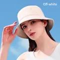 Solid color cotton bucket hat in cream white for outdoor sun protection. - One Size (58cm) / Off White