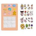 Kit de décoration DIY pour gourde avec 4 breloques en résine et 1 planche d'autocollants - Stickers And 3D Resin Stickers Set / Multicolore