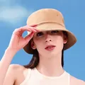 Classic washed pure cotton outdoor bucket hat in stylish khaki for sun protection - One Size (58cm) / Khaki