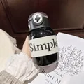 Gobelet isotherme en acier inoxydable noir minimaliste avec pochette en tissu Simple - 500ml / Style Tweed Élégant (BSQ683) / Noir