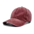 Gorra de béisbol clásica en rojo lavado para protección solar diseño ajustable - M (56-58cm) / Burdeos