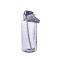 Μεγάλο μπουκάλι νερού 2000ml μοβ πλαστικό με καλαμάκι και χρονικές ενδείξεις διαφανές - Βασικό Στυλ (2112) / Χωρίς Αυτοκόλλητο / Μωβ