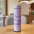 Minimalistische lavendelfarbene 450 ml Edelstahl-Isolierflasche mit stilvollem Text - 450ml / M-6448 Purple