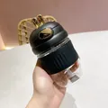 Gobelet en verre avec oreilles de lapin et manchon noir isolé pour bureau et maison - 350ml / Noir