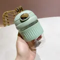 Mignonne tasse en verre lapin vert menthe avec paille et étui en silicone isolant - 350ml / Vert