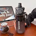 Elegante Sport-Wasserflasche mit schwarzem Farbverlauf, Dual-Drink-Deckel und Trageschlaufe - 750ml / 7286 Dual Drink Flasche-Schwarz (750ml)