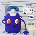 Dreamy Blue 500ml cartoon children vacuum bottle with protective monster silicone sleeve - 500ml / Dream Blue