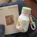 Süße Star Man tragbare Edelstahl-Isolierflasche mit Stern-Anhängerband - Grün Rosa Sternmann (8077)