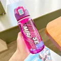 Nahaufnahme einer stylischen rosa Sport-Wasserflasche mit Teesieb und sicherem Deckel - 820ml / Lila