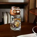 Niedliche Capybara Trinkflasche für Studenten mit braunem Klappdeckel für unterwegs - Capybara (1013) / 580ml