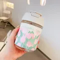 Girly glass water bottle with pink tulip flower protective sleeve cover - 400-500ml / Full Floral Style (BSQ518)