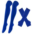 Royal blue over-the-knee thigh high socks and fingerless arm warmers set for cosplay - Sapphire Blue