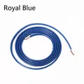 Stylish royal blue thin leather rope belt with silver metal tips for women dresses - 165cm / Sapphire Blue