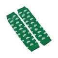 Manchettes vertes de la Saint-Patrick avec motif de trèfle blanc et trous pour pouces - Taille unique / Style à Imprimé Trèfle / Trèfle Vert (17)