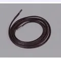 Thin dark brown leather rope belt with metal tips for women's dresses - 165cm / Coffee