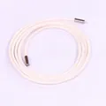 Simple slim cream white rope belt with silver metal tips for women's dresses and coats - 165cm / White