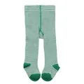 Detailed view of green and white striped infant footed leggings for Christmas and holidays. - S / Bottoms / Green and White Striped