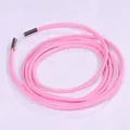 Thin pink candy-colored rope belt for women with elegant silver metal tips for dresses - 165cm / Pink