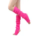 Jambières en tricot rose néon avec étrier pour le yoga professionnel et la danse ballet. - Taille unique / Rose rouge