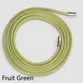 Minimalist slim fruit green braided leather cord belt for dresses with metal tips - 165cm / Green