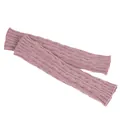 Cozy mauve cable knit fingerless long arm warmers for stylish autumn and winter warmth - One Size / Flesh Pink