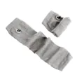 Manchettes longues tricotées grises avec trou pour le pouce, style fin pour les fêtes - Taille unique / Manchettes longues sans doigts / Gris Clair (6)