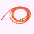 Elegant thin orange candy-colored rope belt with silver metal end caps for dresses - 165cm / Orange